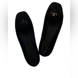 Tori Burch Black Suede Fitz Loafer